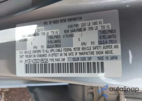 2013 Mazda Mazda2 Sport z USA, uszkodzony, nr VIN JM1DE1KZ8D0165028